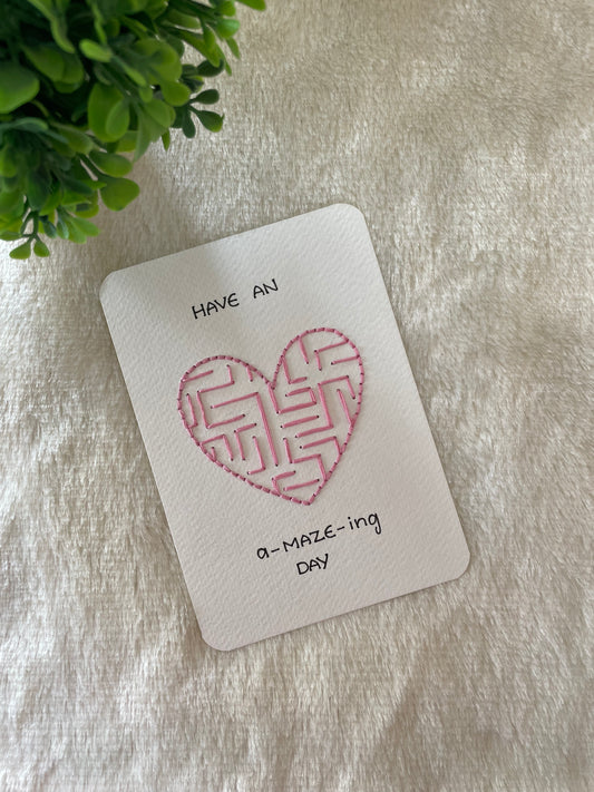 Heart Maze Birthday Card