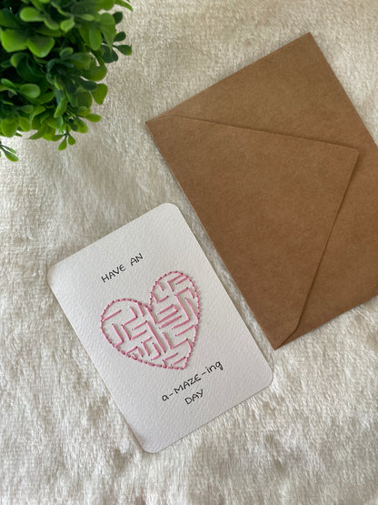 Heart Maze Birthday Card