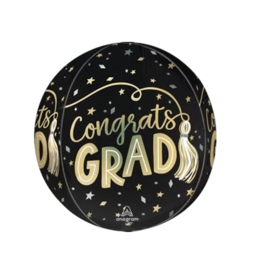 Congrats Grad Foil Orbz Shape Balloon