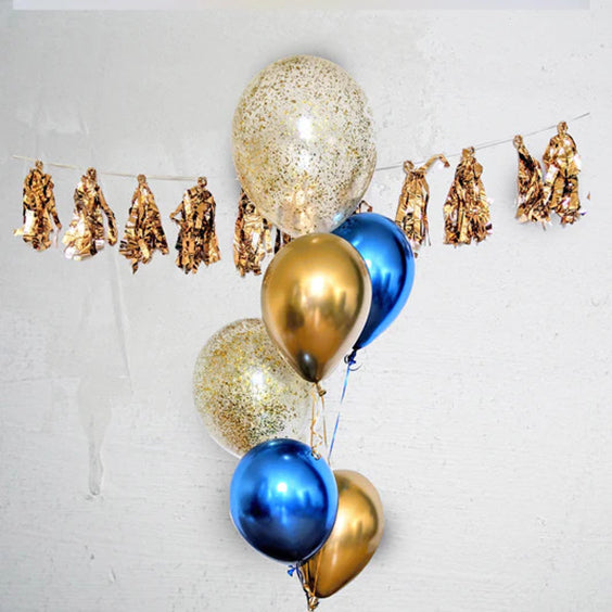 Chrome Gold And Blue Confetti!